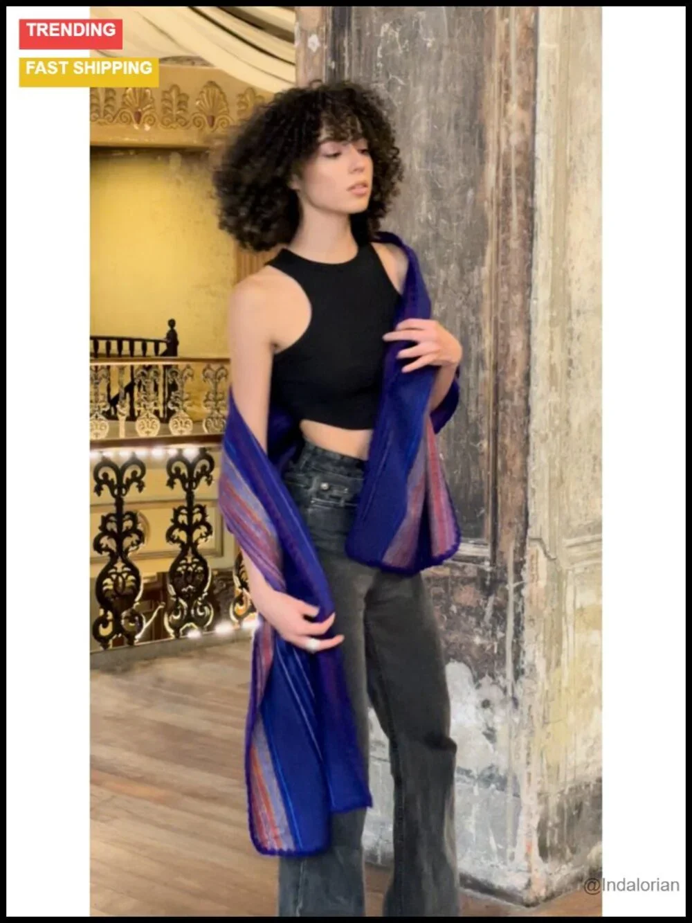 Alpaca Wool Shawl Wrap - Unisex Fashion Blanket